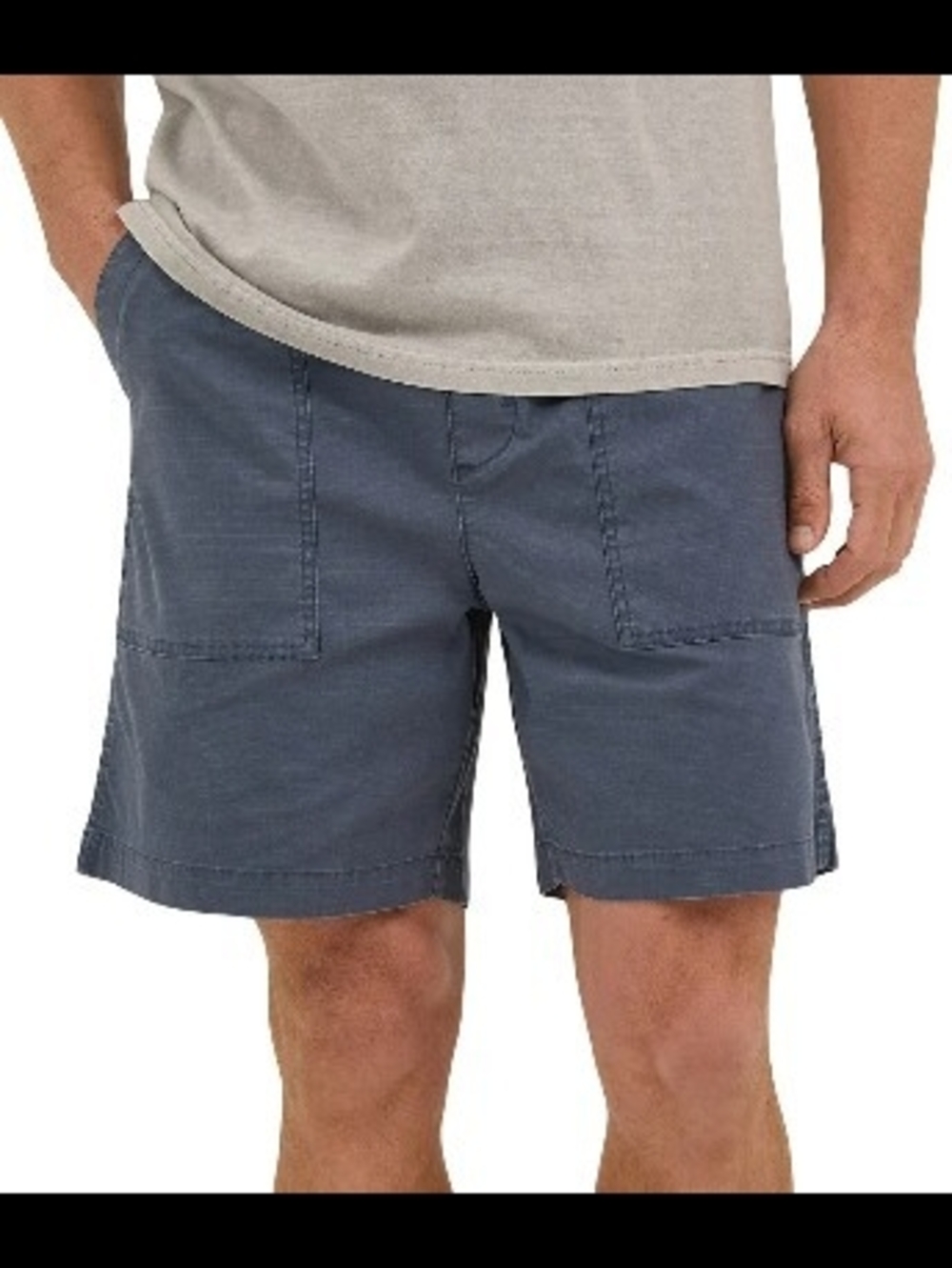 Wrangler Men's Slate Gray Flat Front Shorts With Drawstring
